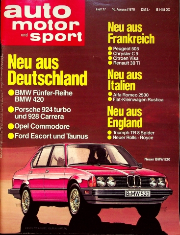 Deckblatt Auto Motor und Sport (17/1978)